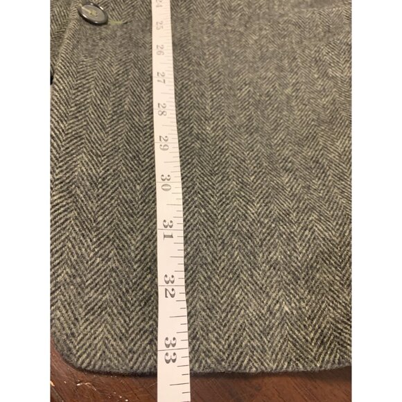 Christian Aujard N.Y. Paris 44R Wool Camel Hair Blend Gray Chevron Blazer Jacket - Picture 8 of 9